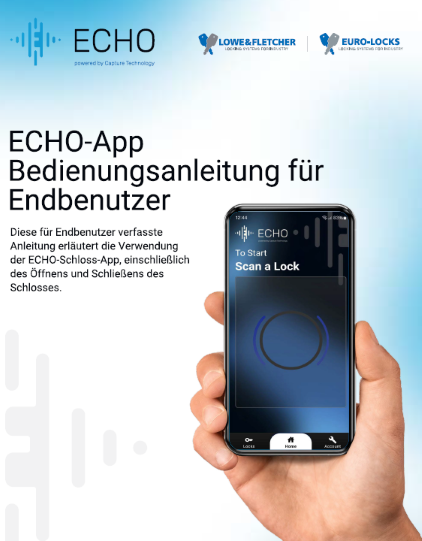 Diese für Endbenutzer verfasste Anleitung erläutert die Verwendung der ECHO-Schloss-App, einschließlich des Öffnens und Schließens des Schlosses.